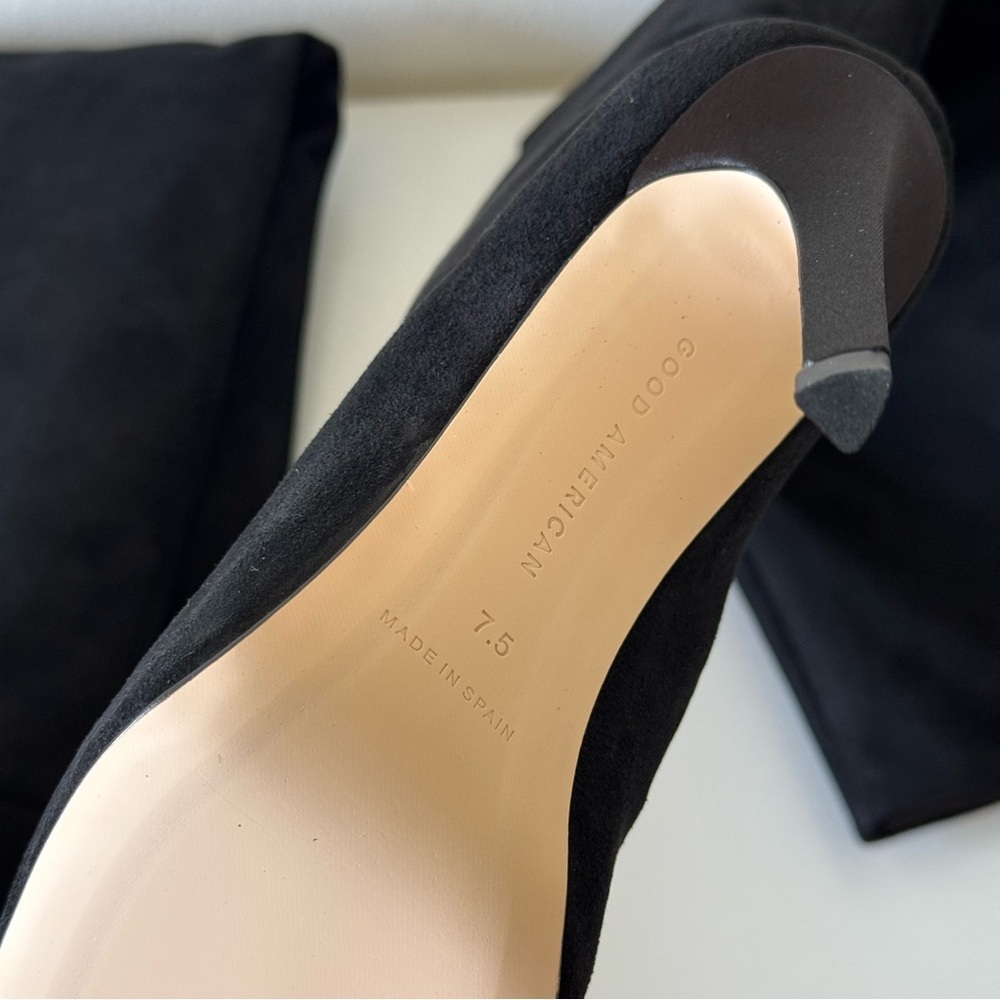 New! Good American Black Suede Over-the-Knee Women's Boots, Size 7,5 - Picture 8 of 12